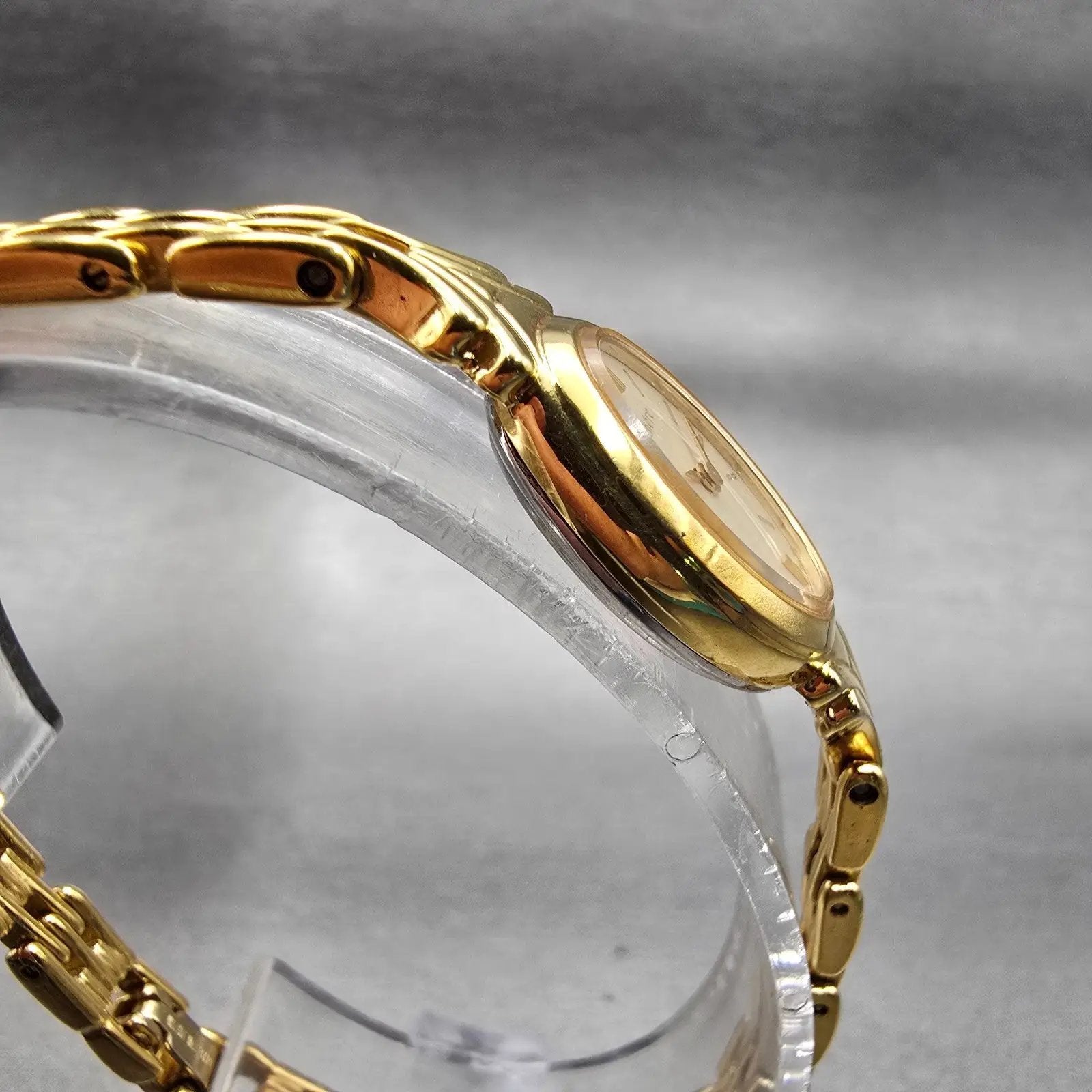 Citizen Chere Watch Women 15mm Champagne Dial Gold Tone Oval 4520-E50366 New Bat3