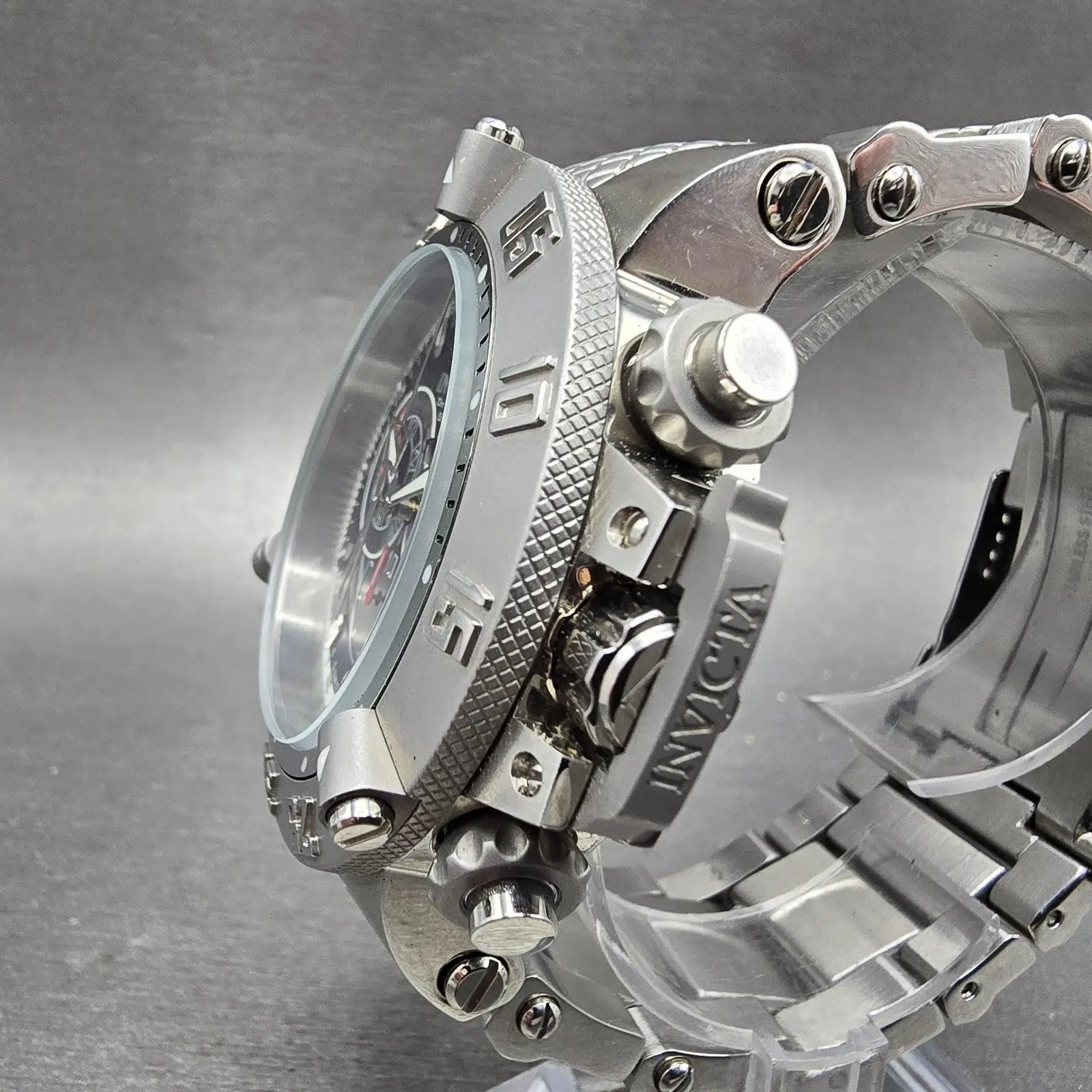 Invicta Sub Aqua Chronograph Watch Men 50mm MOP Dial Steel Daydate 4574 New Batt2