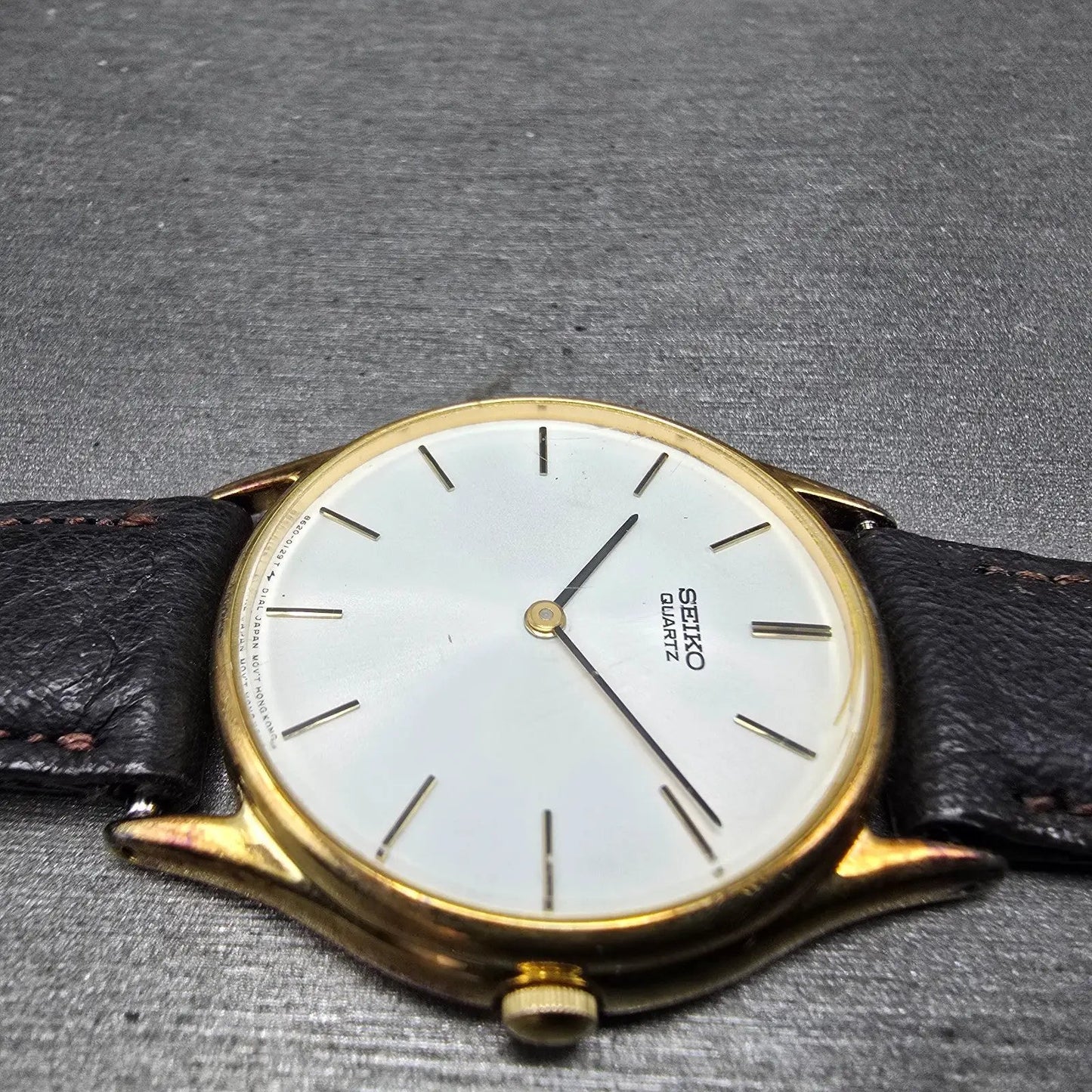 Seiko Watch Men 32mm White Dial Gold Tone Round 8620-0019 PARTS Vintage4