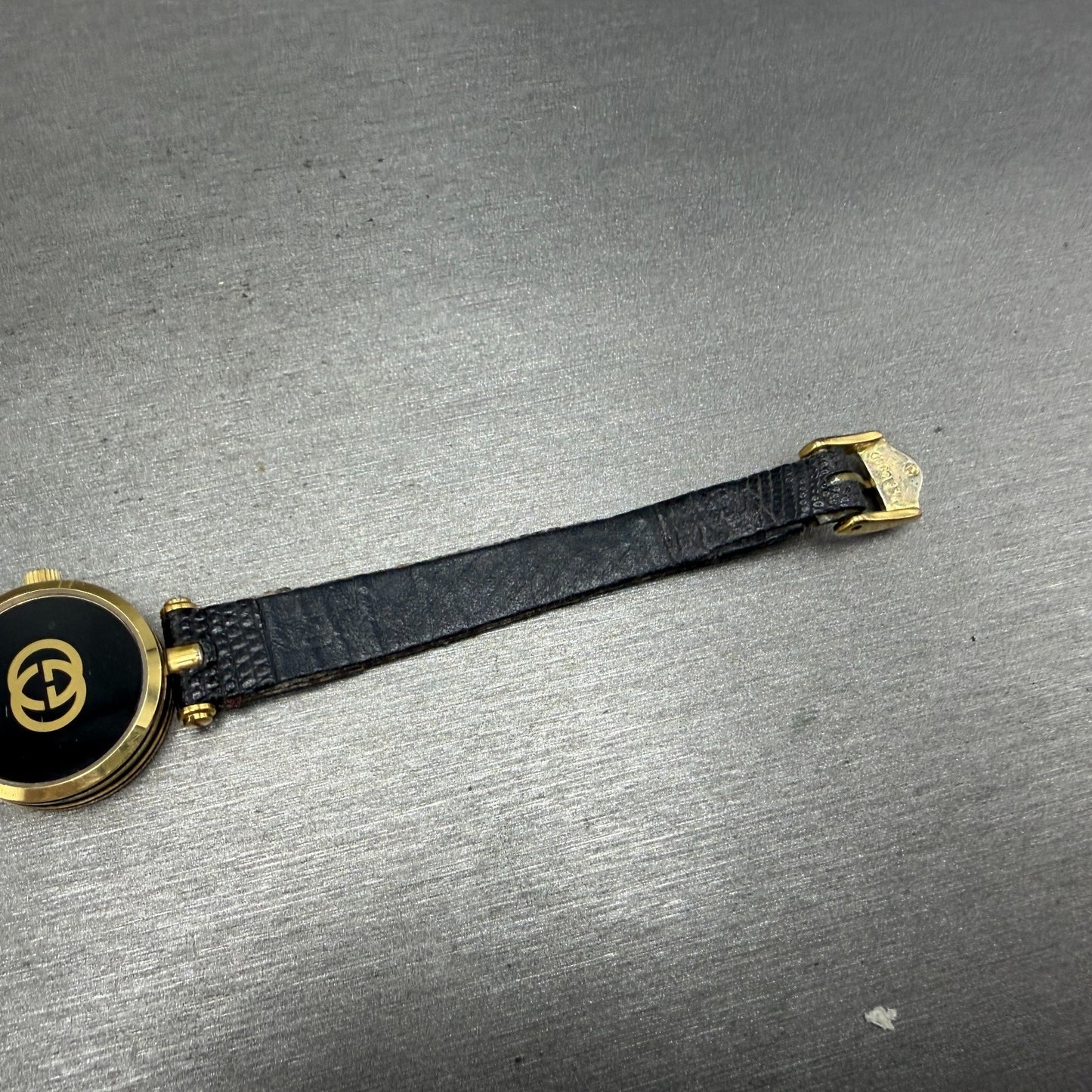 Gucci 2000L Watch Women 22mm Black Dial Gold Plated Round New Battery VTG READ!!12