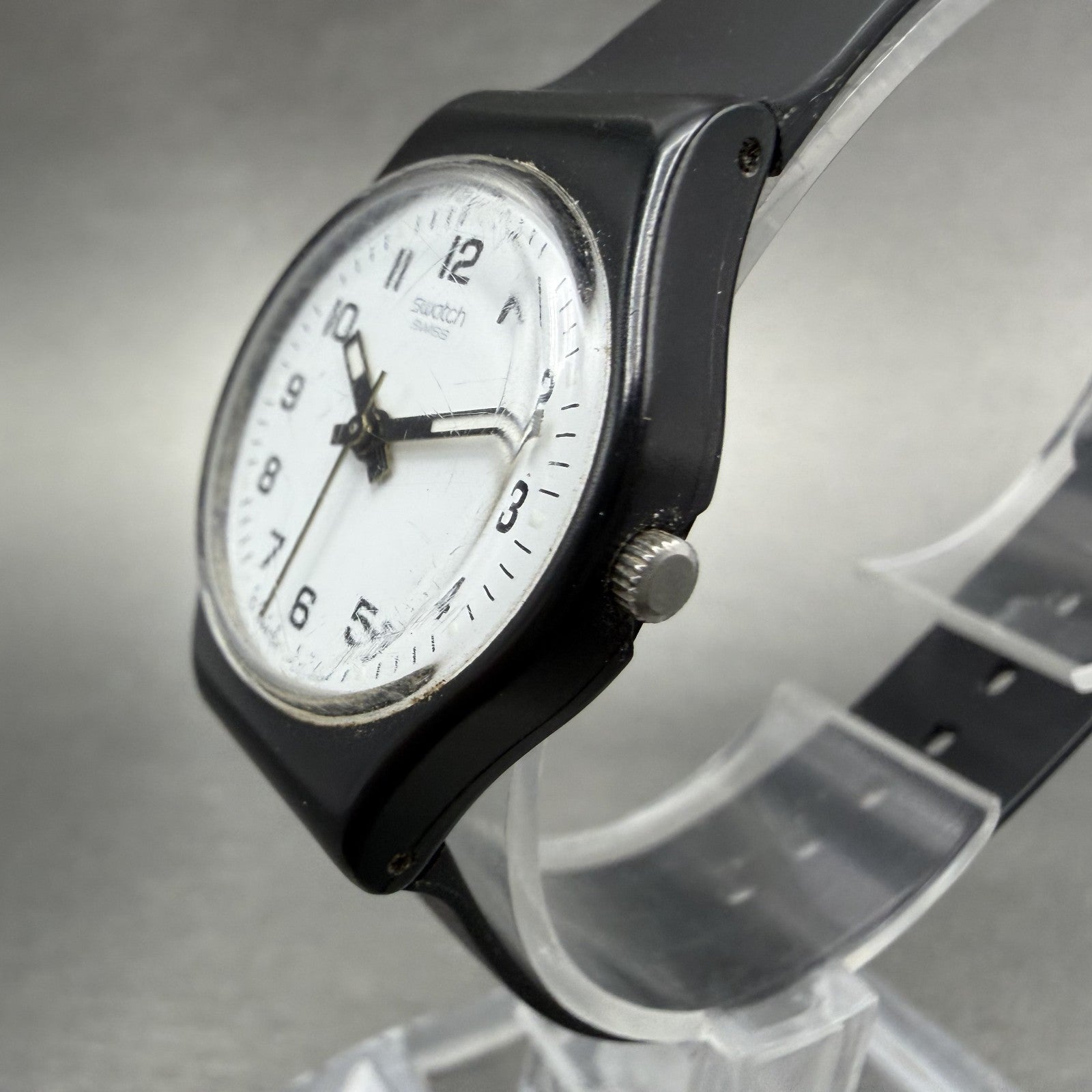 Swatch Something New Watch Women 24mm White Dial Black Tone Round LB153 NewBat2