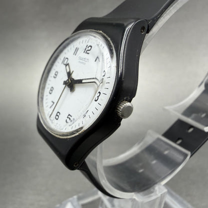 Swatch Something New Watch Women 24mm White Dial Black Tone Round LB153 NewBat2