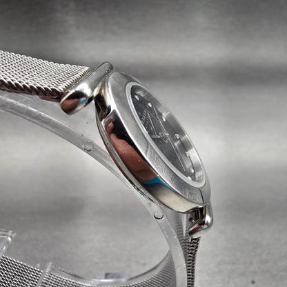 Skagen Watch Women 25mm Black Dial Silver Tone Round 107SSSBD New Batt3