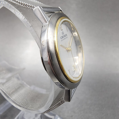 Skagen Grenen Watch Women 28mm Silver Dial Steel Date Mesh Band New Battery3