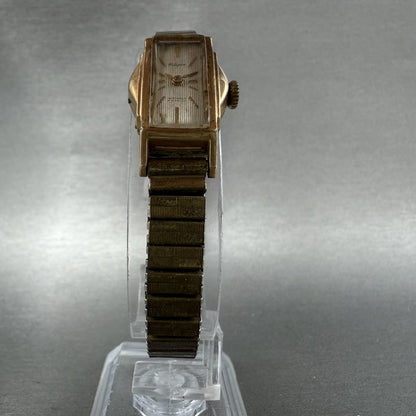 Citizen Phynox Tank Watch Women 16mm Silver Dial 14K Gold Filled Manual Wind Run5