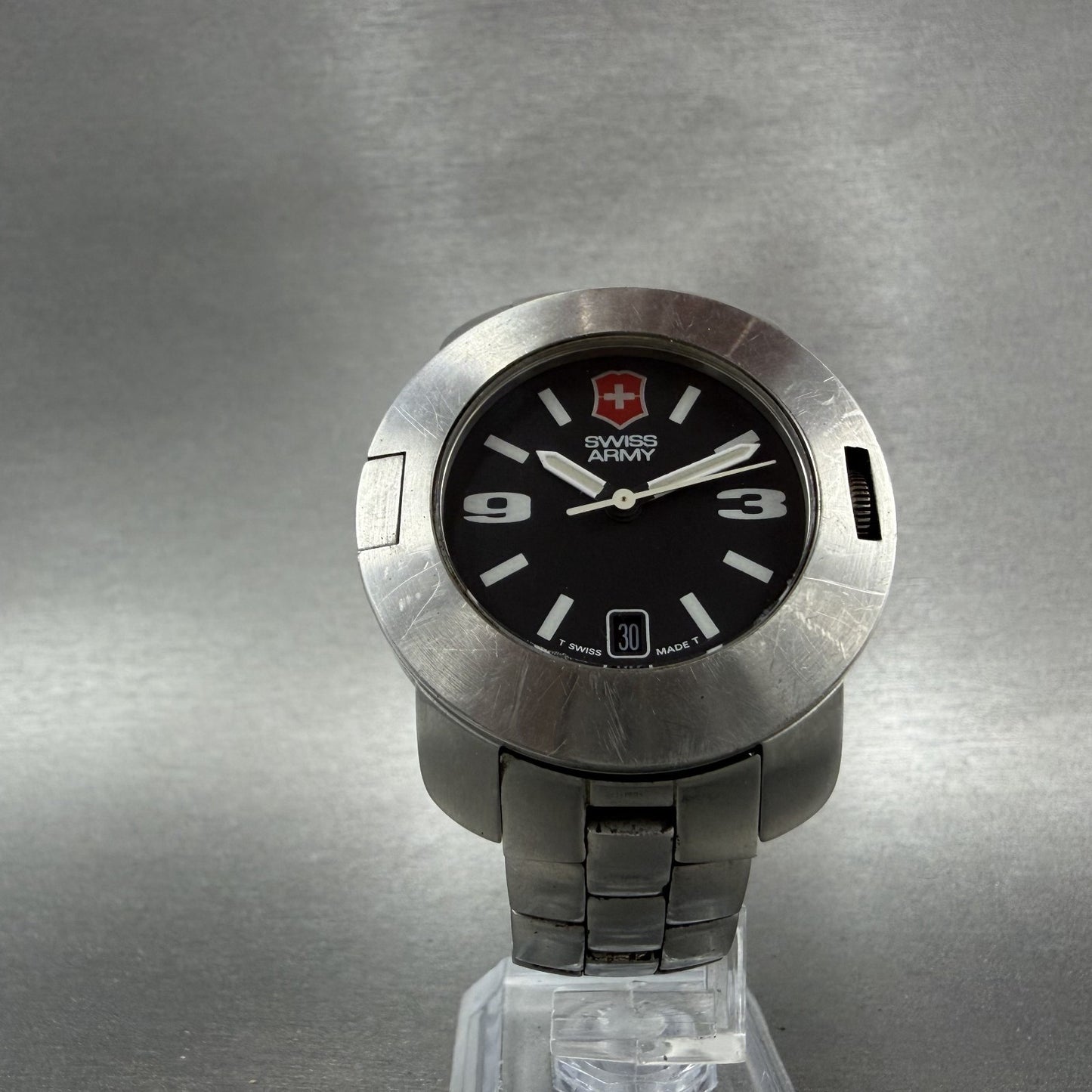 Victorinox Swiss Army Solar Compass Watch Men 40mm Black Dial Steel Date New Bat5