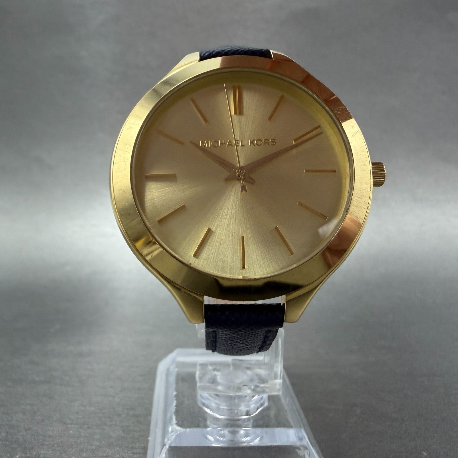 Michael Kors Runaway Watch Women 42mm Champagne Dial Gold Tone MK-2285 New Batt5