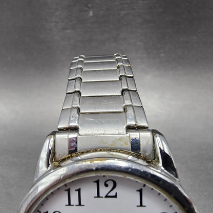Timex Easy Reader Watch Men 38mm White Dial Silver Date Round New Battery4