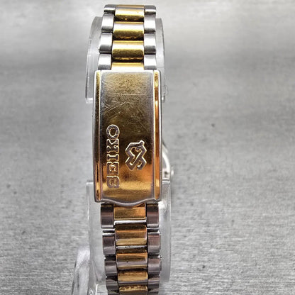 Seiko SQ Watch Women 24mm Champagne Dial Gold Tone Daydate 3E23-0A60 New Battery7