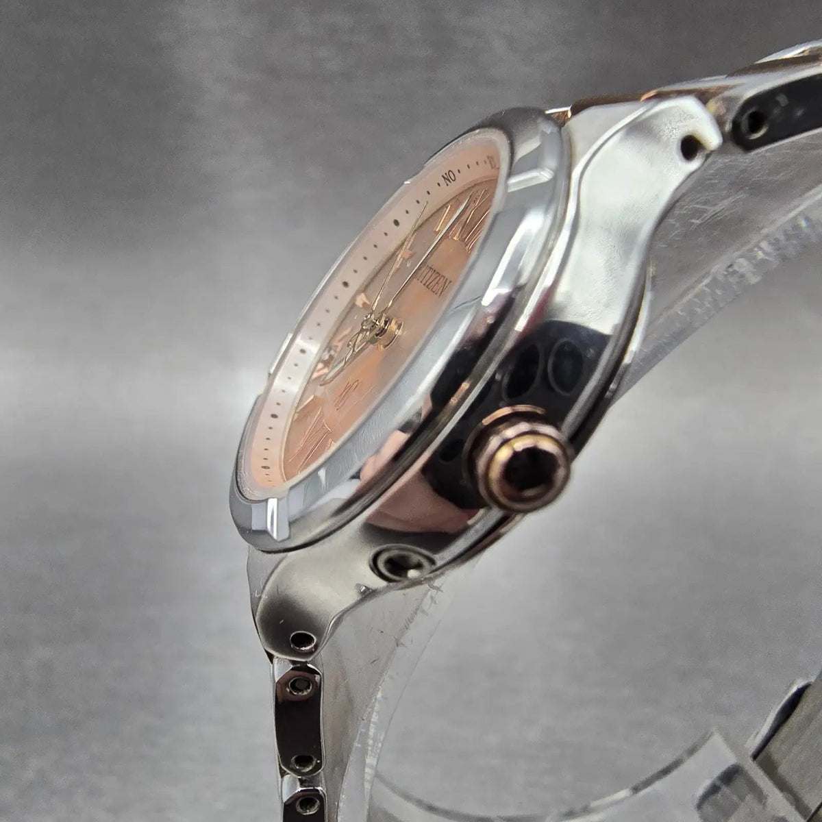 Citizen Eco-Drive Xc Watch Women 25mm Rose Dial Two Tone Date Atomic Round PARTS3
