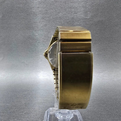 Seiko SQ Watch Men 38mm Gold Dial Gold Tone Daydate 8123-6009 New Battery VTG7