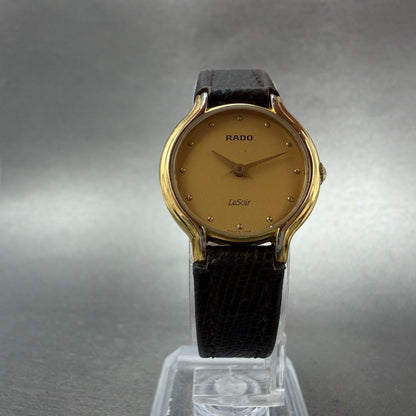 Rado LeSoir Watch Women 23mm Champagne Dial Gold Tone 204.3648.2 New Battery5
