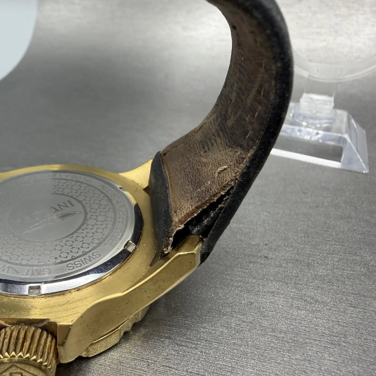 Invicta Specialty GMT Watch Men 50mm Black Dial Gold Tone Date F0058 New Battery11