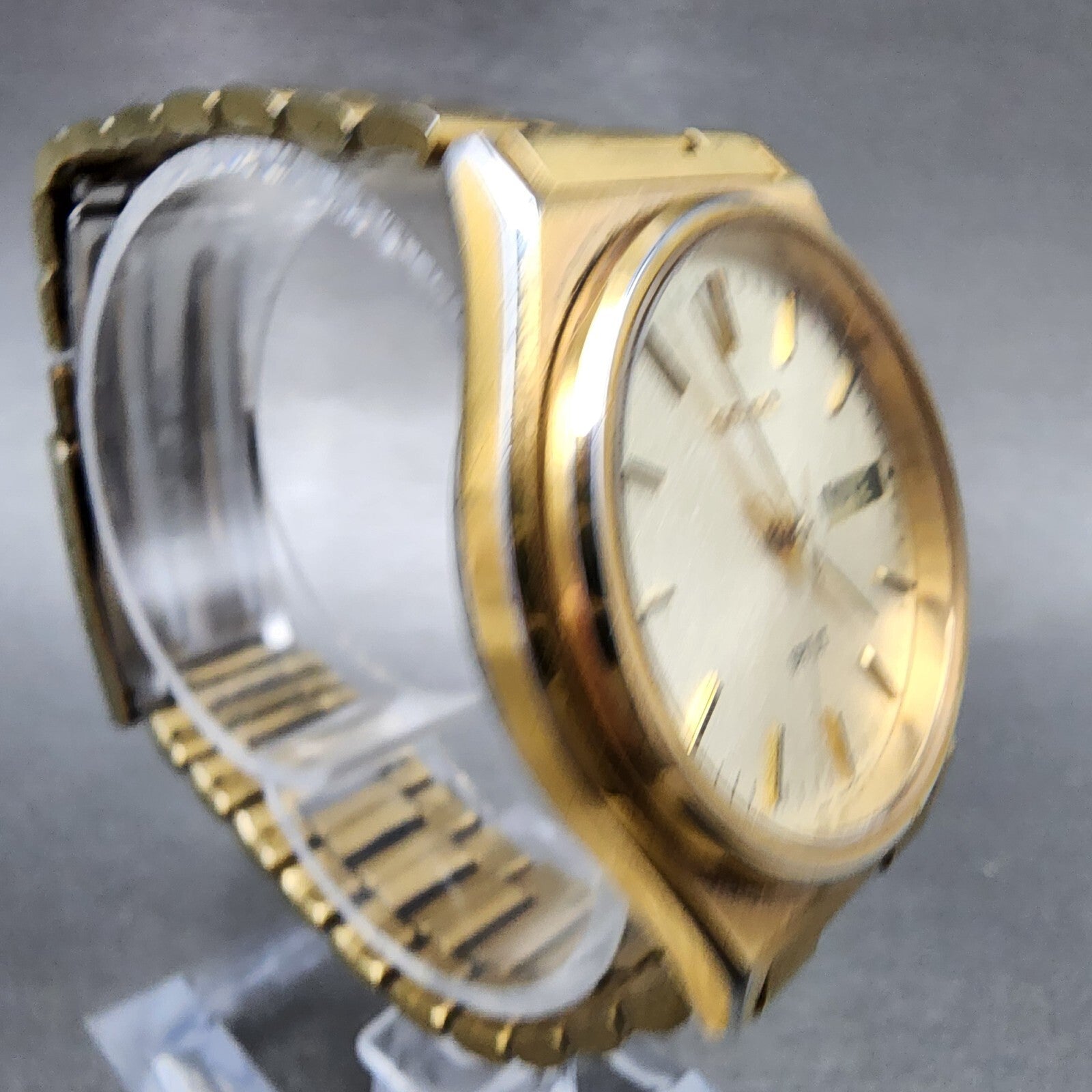 Seiko Spirit Watch Men 35mm Champagne Dial Gold Tone Daydate 7n437180 PARTS4