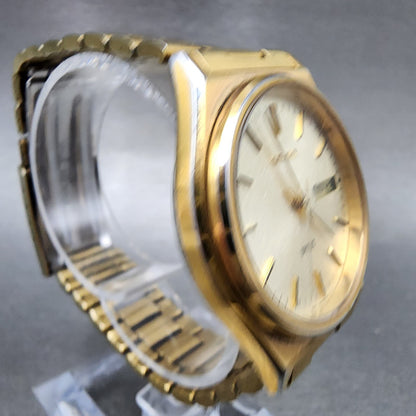 Seiko Spirit Watch Men 35mm Champagne Dial Gold Tone Daydate 7n437180 PARTS4