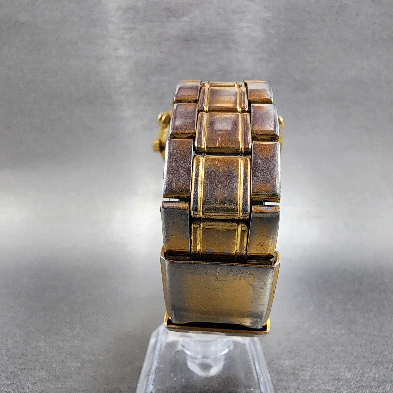 Seiko Chronograph Watch Men 37mm Black Dial Gold Date Alarm 7T326G40 READ!!!!!!7