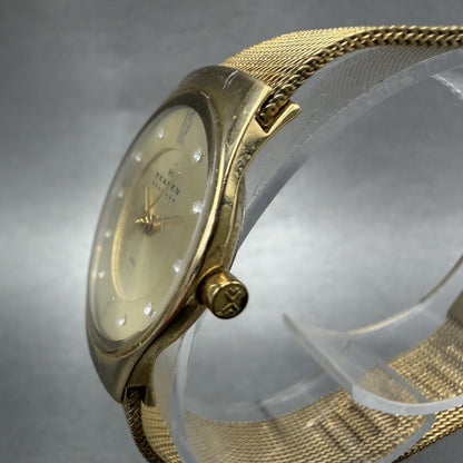 Skagen Watch Women 25mm Champagne Dial Gold Tone Round 893XSGG New Battery2
