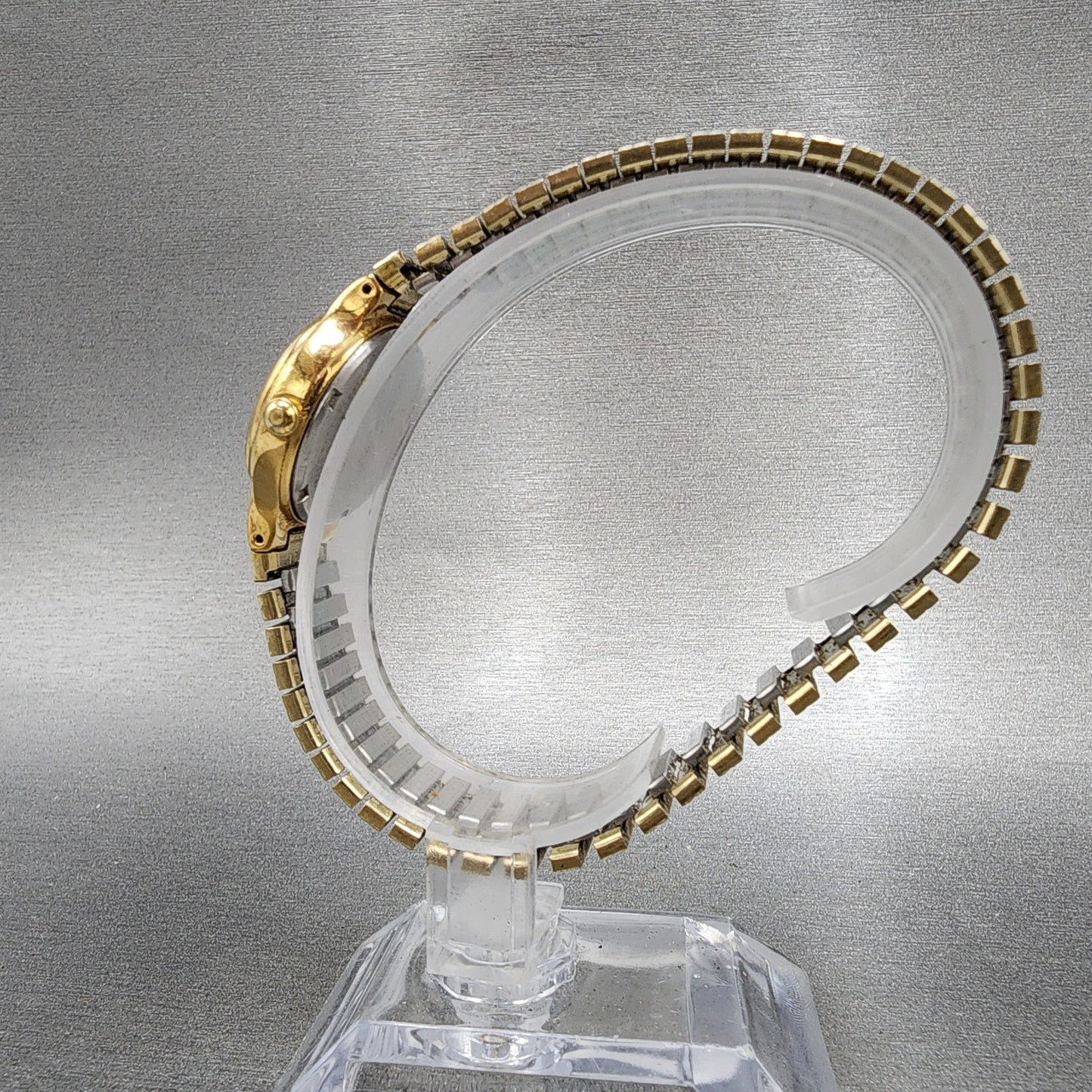 Seiko Watch Women 24mm Gold Dial Gold Tone Daydate Round 7N830141 New Battery6