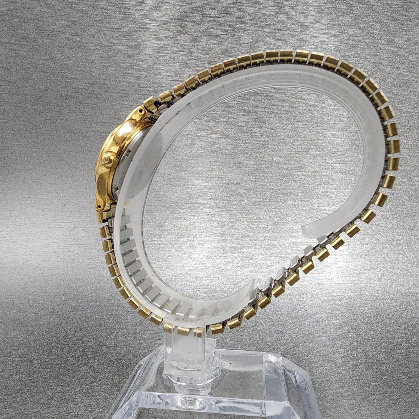 Seiko Watch Women 24mm Gold Dial Gold Tone Daydate Round 7N830141 New Battery6