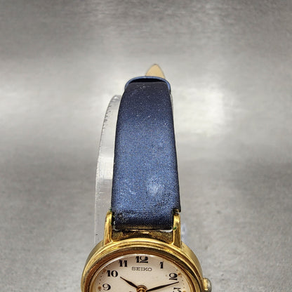 Seiko Watch Women 22mm Cream Dial Gold Tone Round V4011409 New Battery4