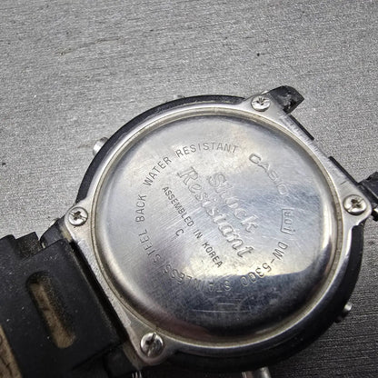 Casio G-Shock DW-5300 Watch Men 42mm Black Alarm Chronograph New Battery VTG6