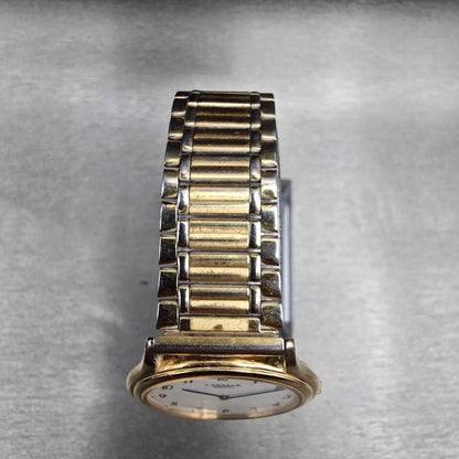 Seiko Lassale Watch Men 32mm White Dial Gold Tone Round 2F50-0700 New Battery4
