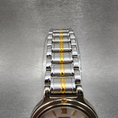 Seiko Session Watch Women 24mm White Dial Two Tone Round V801113A New Battery4