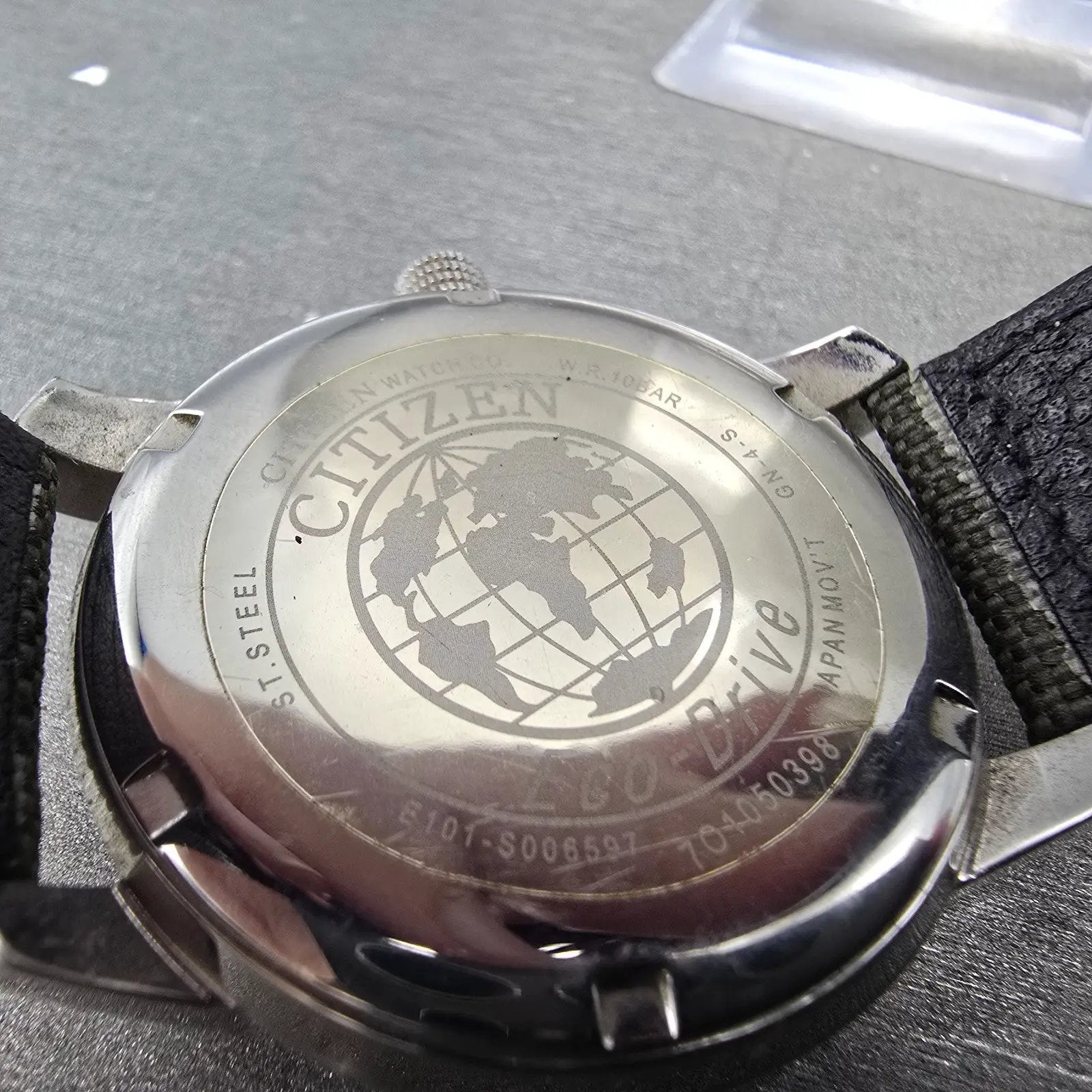 Citizen Eco-Drive Watch Men 36mm Black Dial Silver Tone Daydate E101-S006597 Run9