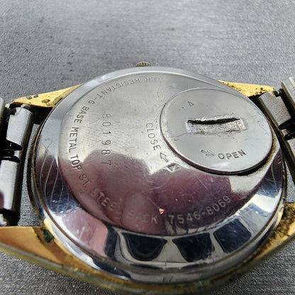 Seiko Railroad Approved Watch Men 36mm White Dial Gold Daydate 75468069 PARTS10