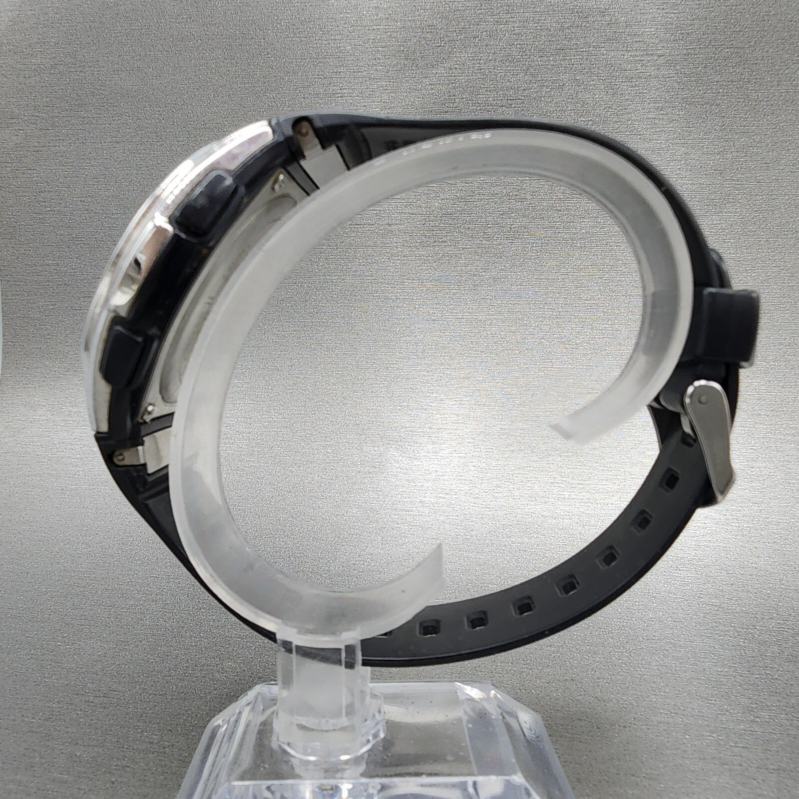 Casio Wave Ceptor Watch Men 43mm Black Dial Silver Tone Analog Digital  Solar6