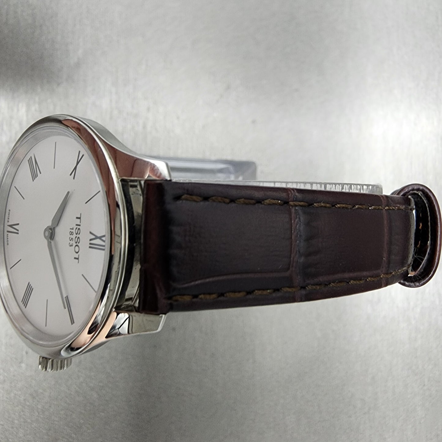 Tissot Tradition Watch Women 31mm Silver Dial Stainless Steel Case Leather Band4