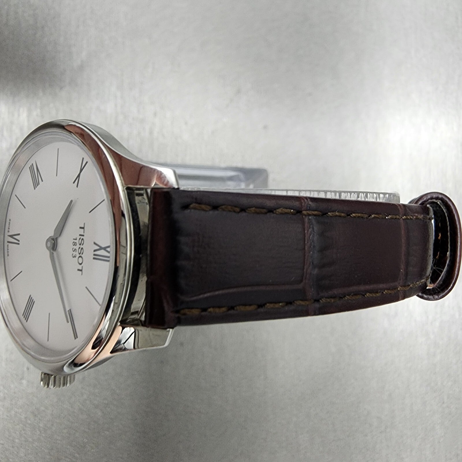 Tissot Tradition Watch Women 31mm Silver Dial Stainless Steel Case Leather Band4