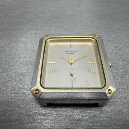 Citizen CQ Tank Watch Men 26mm Silver Dial Two Tone Rectangle 1100-108388 PARTS3