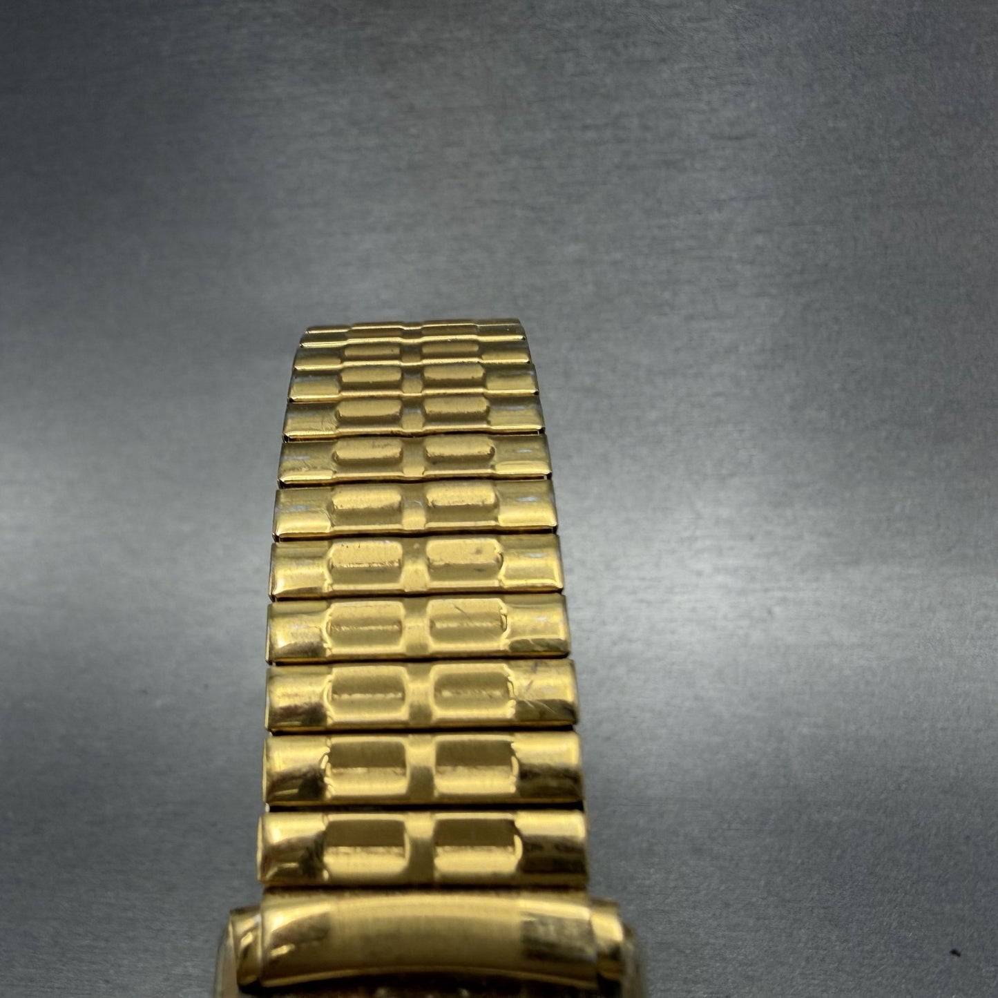 Seiko Tank Watch Men 25mm Champagne Dial Gold Tone Rectangle 7430-5560 PARTS5