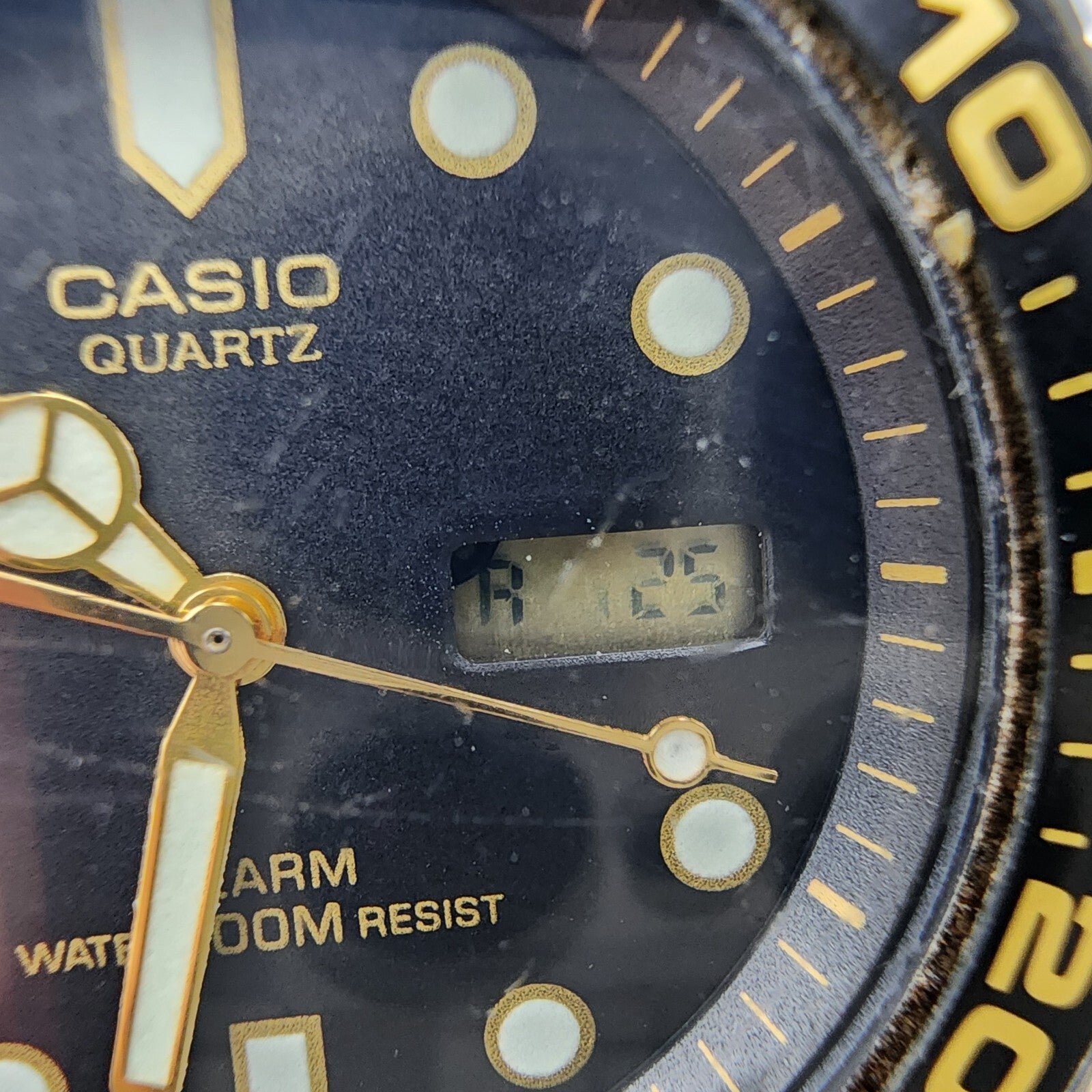 Casio MMA200 Dive Watch Men 42mm Black Dial Steel Analog Digital READ!!!!! Runs2