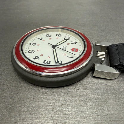 Victorinox Swiss Army Pocket Watch Men 48mm White Dial Black Round New Battery3