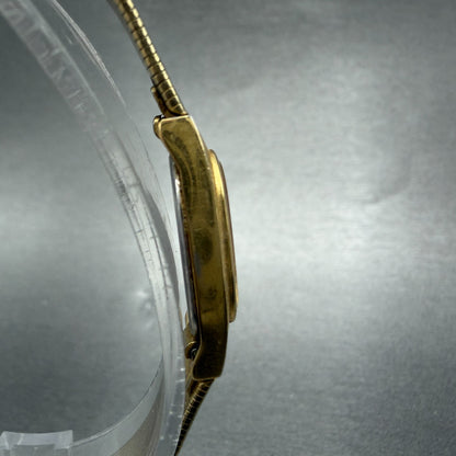 Seiko Watch Women 14mm Champagne Dial Gold Tone Oval 1F20-5C90 New Battery VTG3