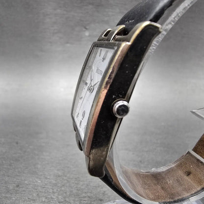 Bulova Tank Watch Men 25mm White Dial Silver Tone Date Rectangle 96B47 PARTS VTG3