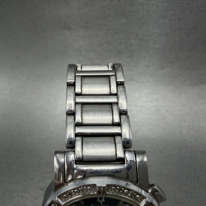 Bulova Chronograph Watch Women 30mm Black Dial Silver Tone 96R44 New Battery4