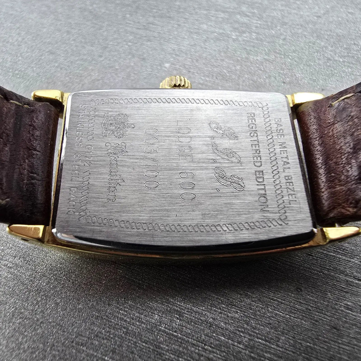 Hamilton Masonic Tank Watch Men 22mm Silver Dial Gold Small Seconds 6172 PARTS10