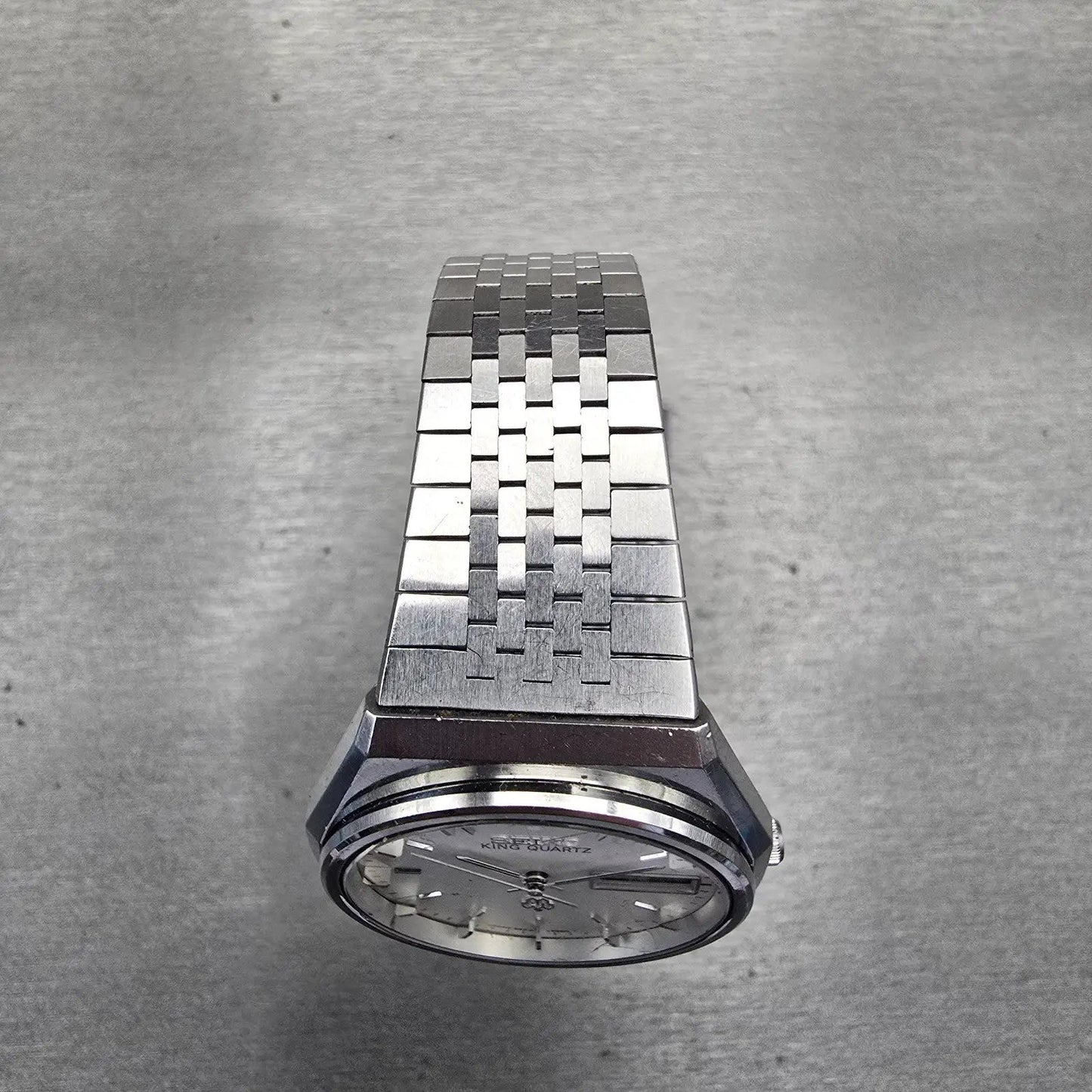 Seiko King Quartz Watch Men 35mm White Dial Silver Tone Daydate 9923-7000 NewBat4