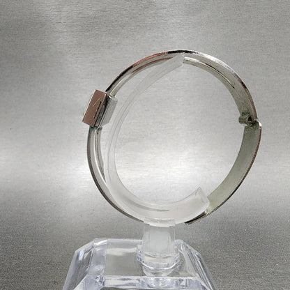Baylor Watch Women 24mm Silver Dial Silver Tone Rectangle Manual Wind bangle6