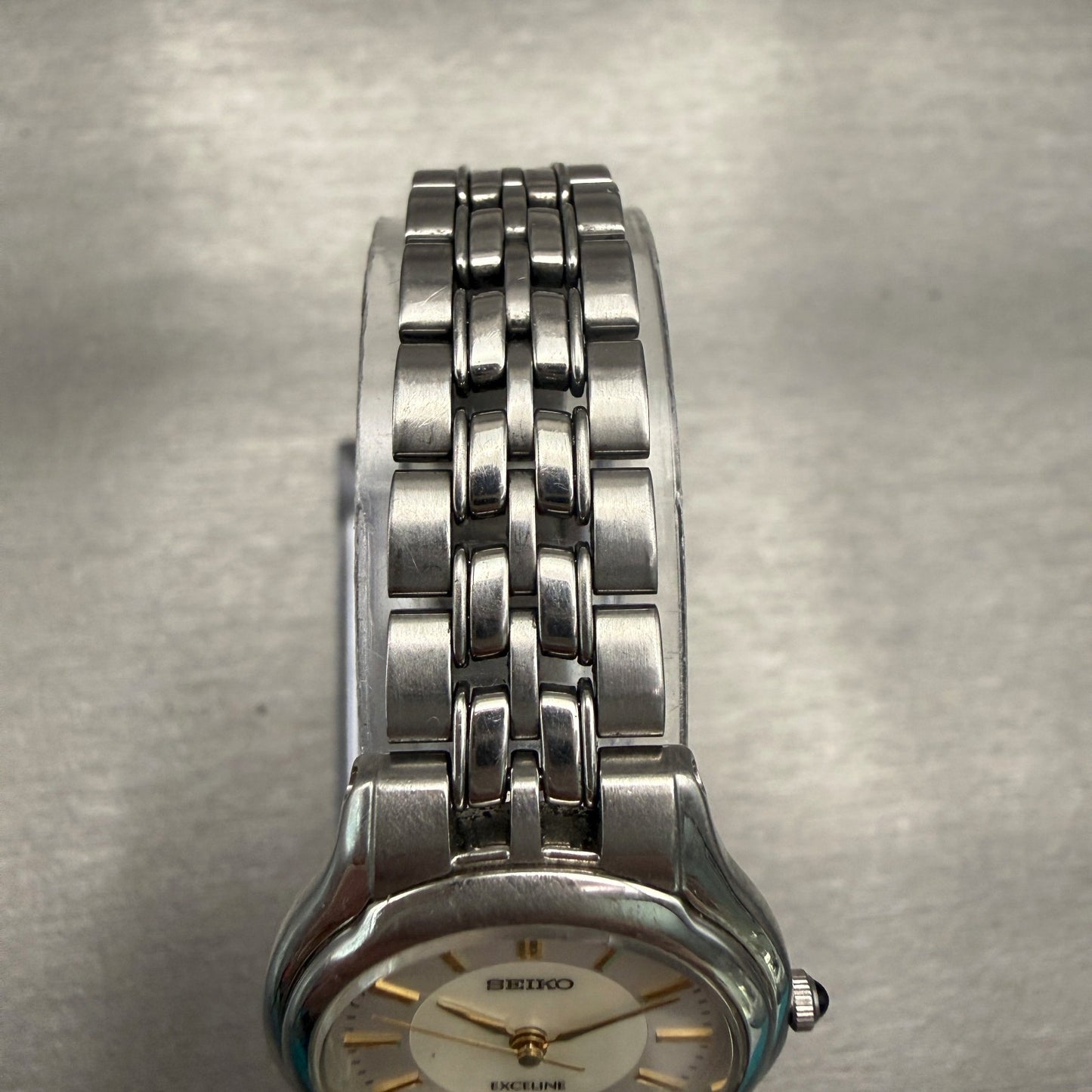 Seiko Exceline Watch Women 24mm MOP Dial Silver Tone Round 4J41-0030 New Battery4