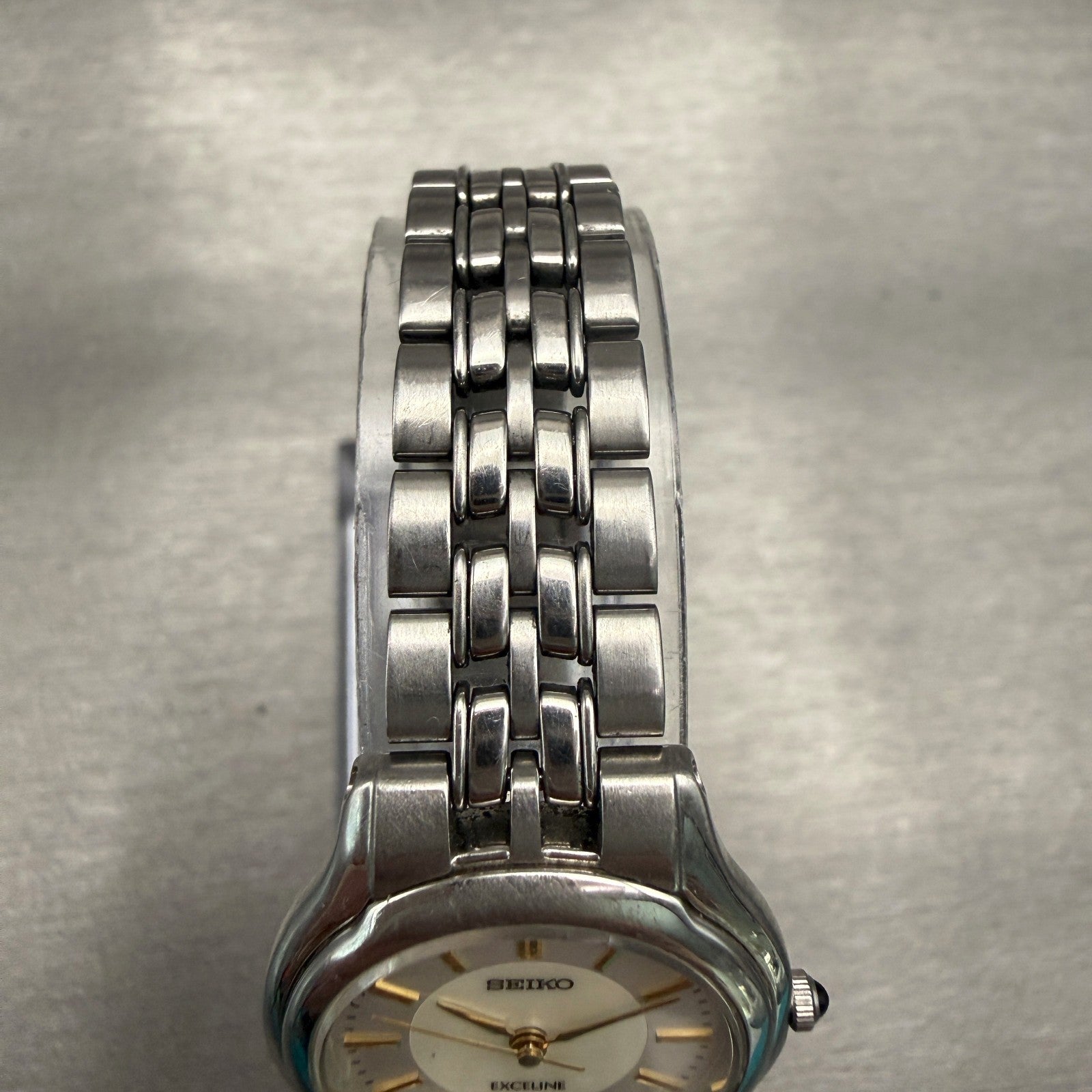 Seiko Exceline Watch Women 24mm MOP Dial Silver Tone Round 4J41-0030 New Battery4