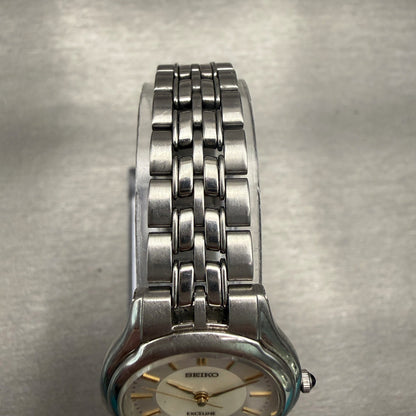Seiko Exceline Watch Women 24mm MOP Dial Silver Tone Round 4J41-0030 New Battery4