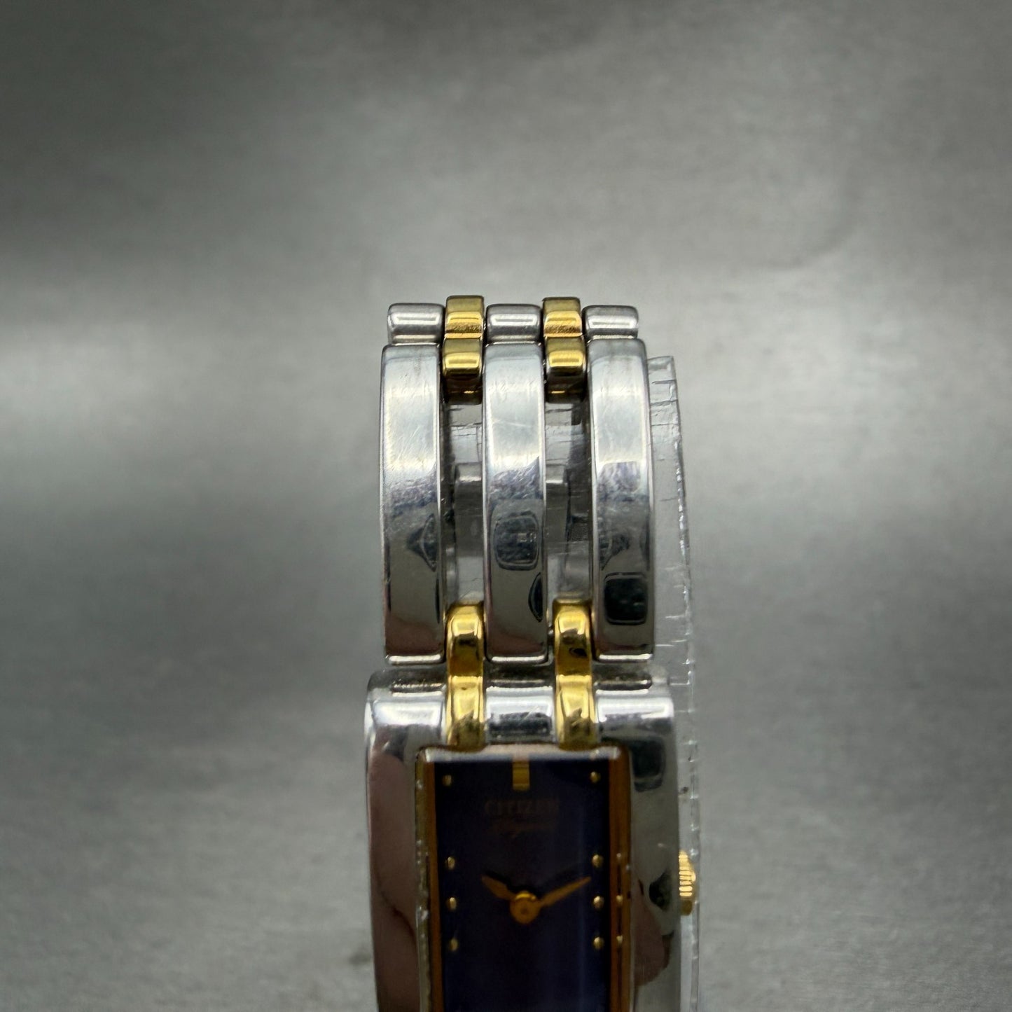 Citizen Elegance Tank Watch Women 14mm Blue Dial Two Tone 5421-H24148 New Batt 54