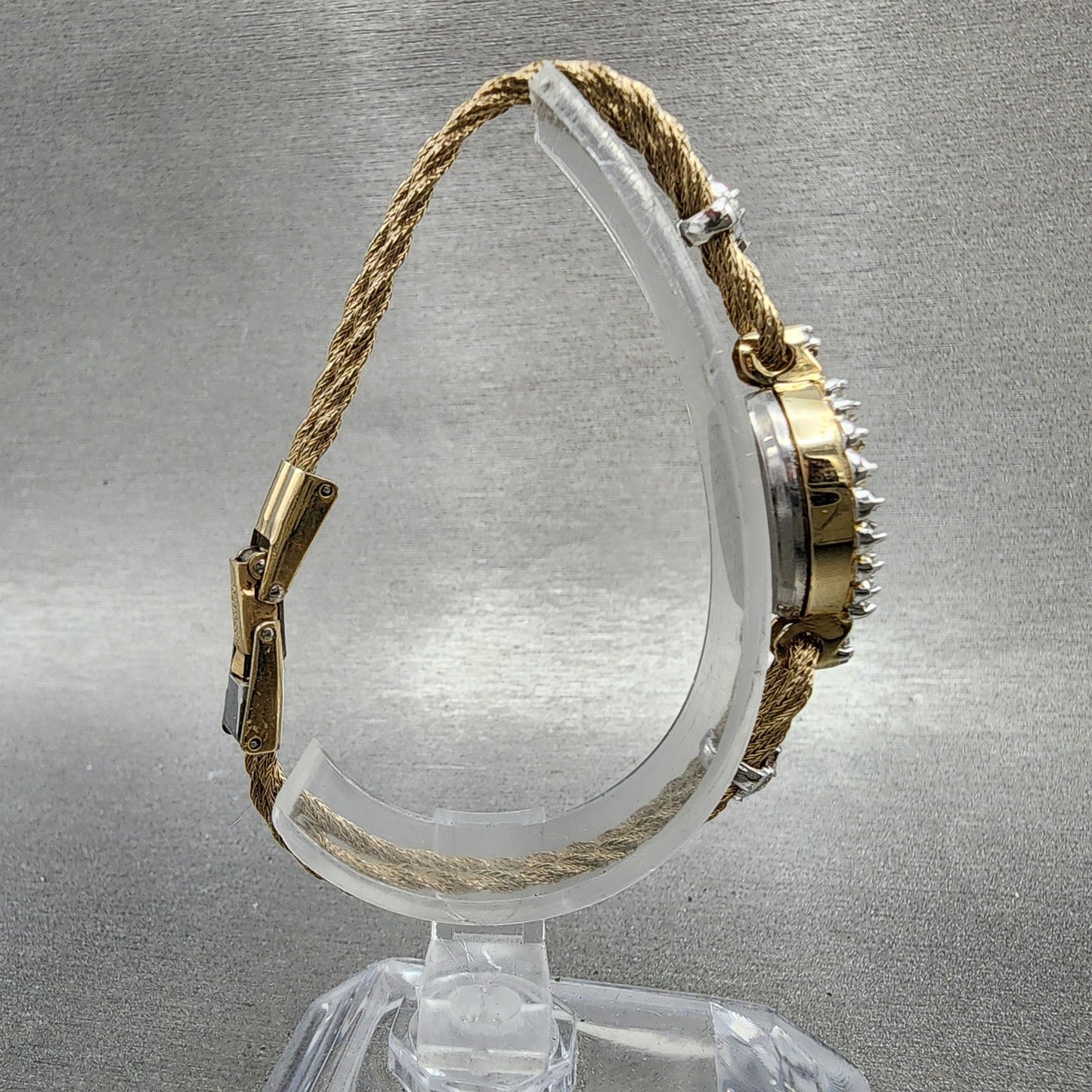 Armitron Deauvillw Watch Women 14mm Cream Dial Gold Tone Diamond Bezel READ PART8