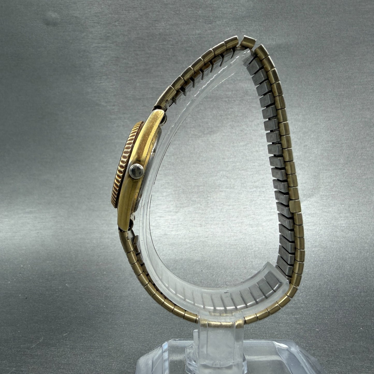 Seiko SQ Watch Women 24mm Gold Dial Gold Tone Daydate 3Y03-0169 New Battery VTG96