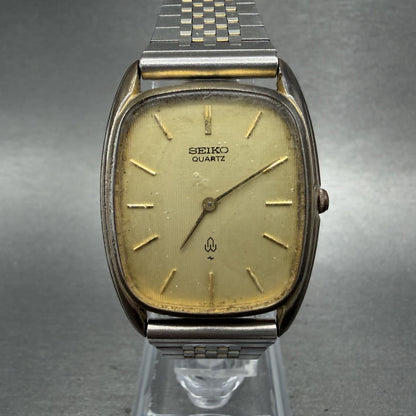 Seiko Tank Watch Men 29mm Champagne Dial Two Tone Rectangle 26205360 PARTS0