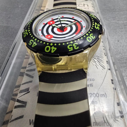 Swatch Scuba 200 Smile Watch Men 38mm White Dial Clear Case SKD127 New Battery5